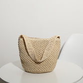 Sac à main en paille Sac seau Sac de plage pour vacances en bord de mer